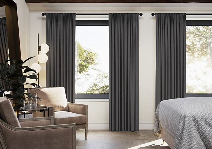 Medina, Dark Charcoal - Made to Measure Curtains - Image 3